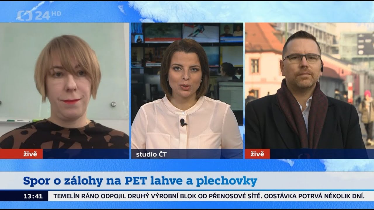 Čt24   duel k zálohování PET lahví  Havligerová x Havelka