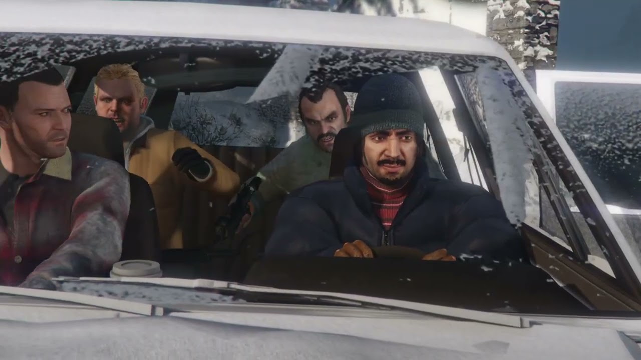 Grand Theft Auto V first mission with 5 Star police escape