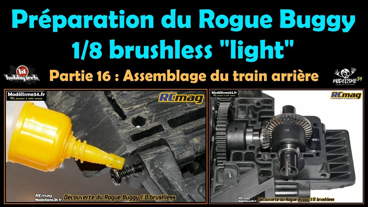 Préparation du Rogue Buggy 1/8 brushless light - Partie 16 assemblage du train arrière