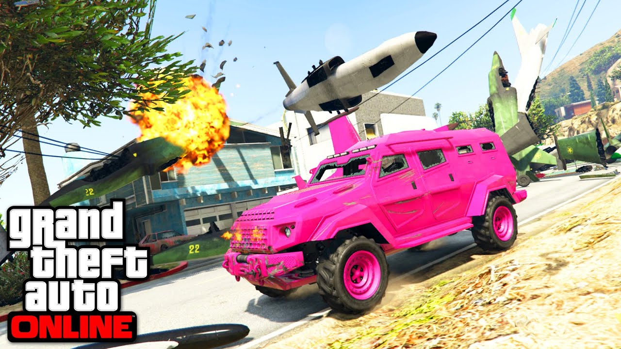 UNE VOITURE vs 14 AVIONS SUR GTA 5 ONLINE !