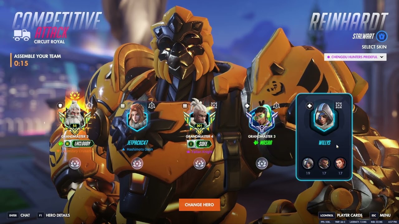LhCloudy's Reinhardt Dominates Top 500 - OW SEASON 1 VOD