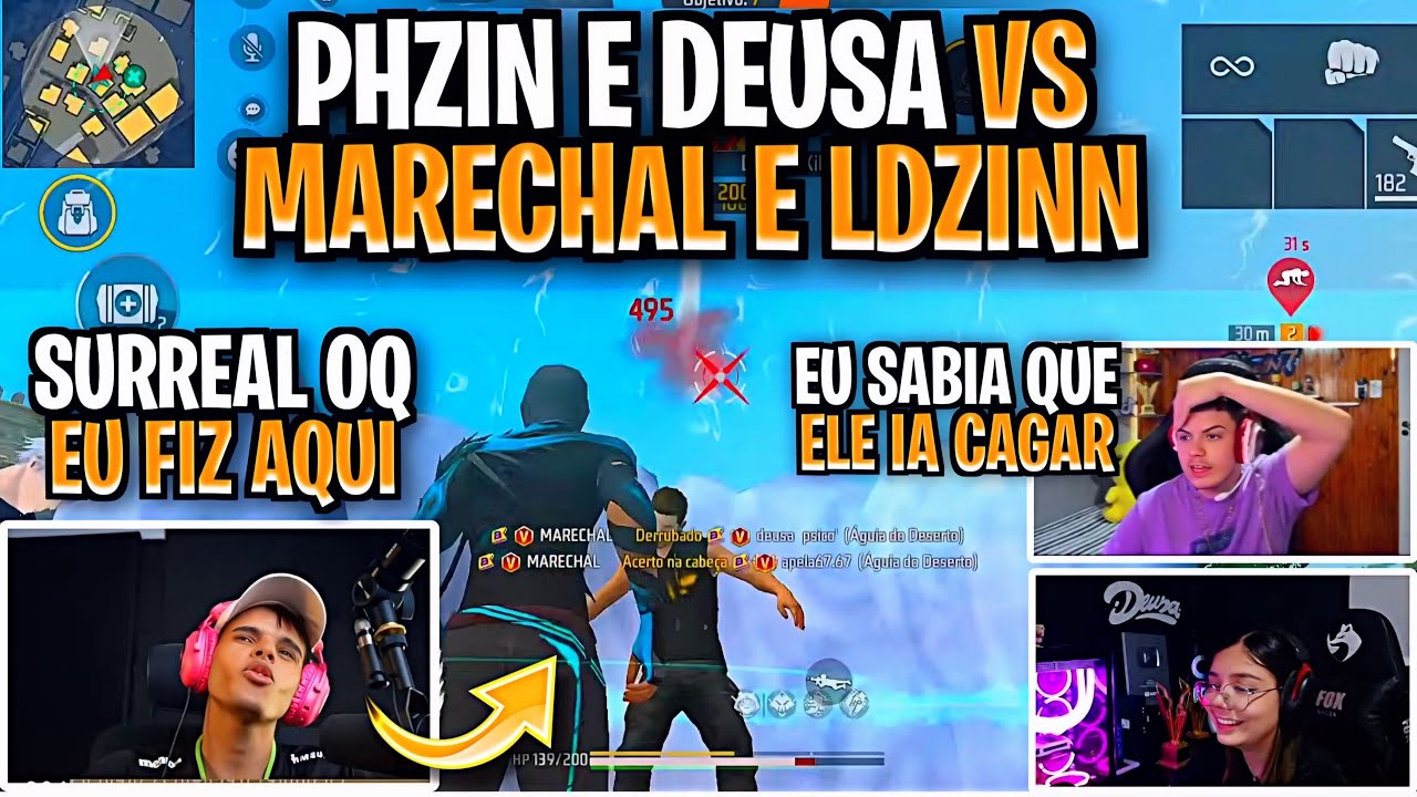 🔥 MIRA SOBRENATURAL! 2x2 ENTRE MARECHAL & LDZINN vs PHZIN & DEUSA (VISÃO DOS 3)