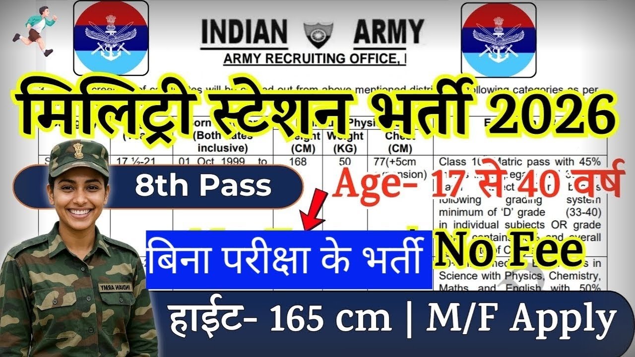 Military Station Recruitment 2026 Notification | Military New Vacancy 2026 | Haldwani Form Fill Up 