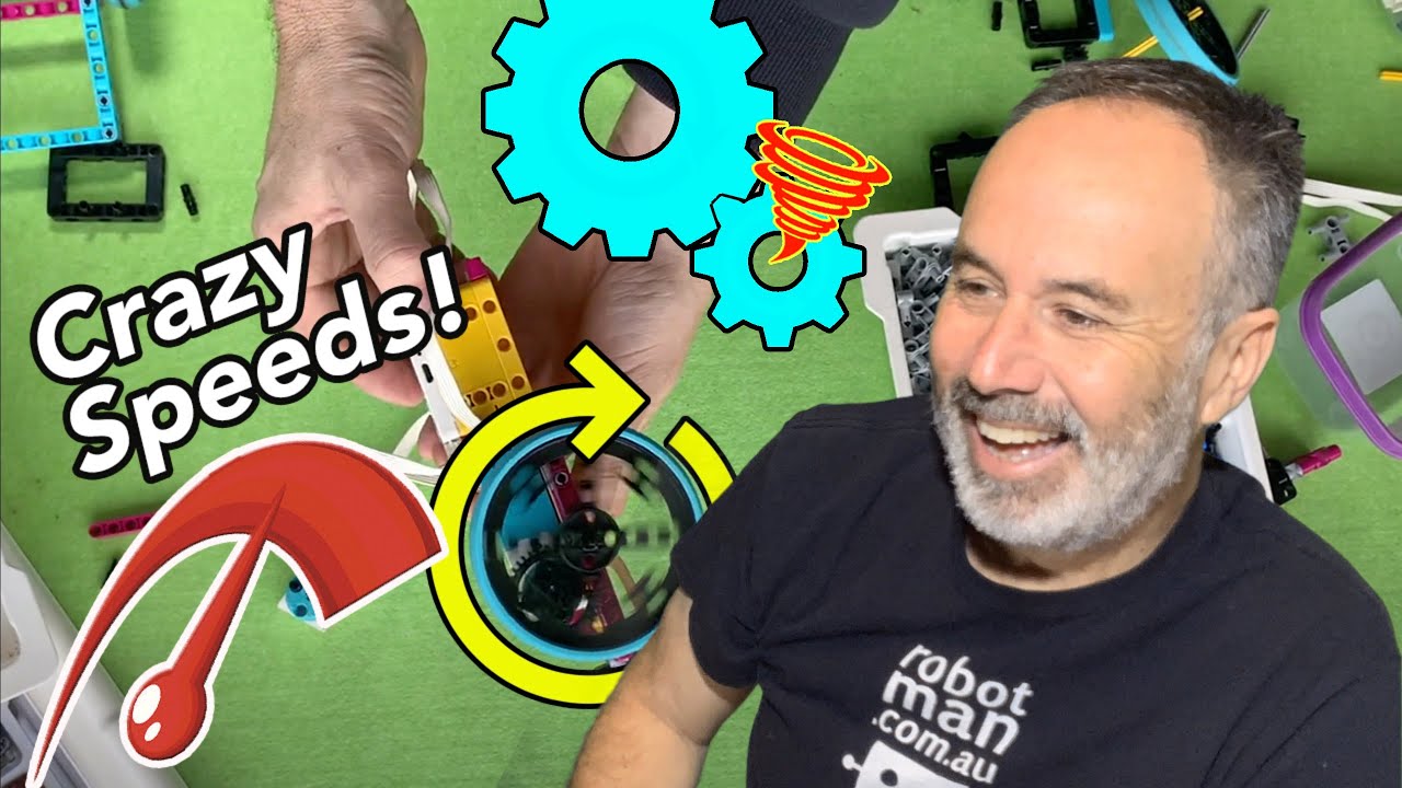 Crazy fast! Using cogs/gear ratio to increase speed of wheels for Lego Spike Prime or Inventor