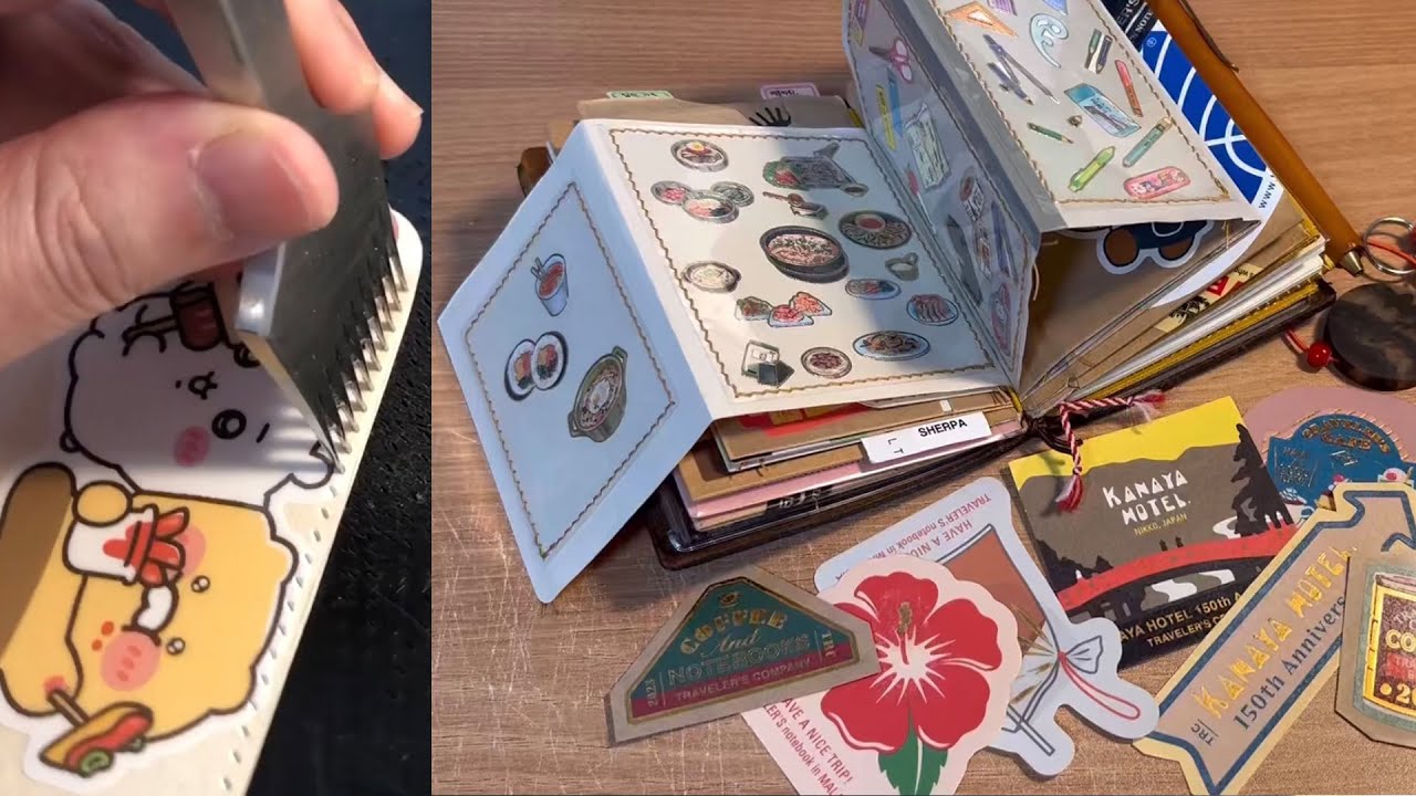 [종이사부작 with me] 트래블러스 노트 속에 애정하는 스티커를 간직하는 나의 방법 | Traveler's Notebook, トラベラーズノート