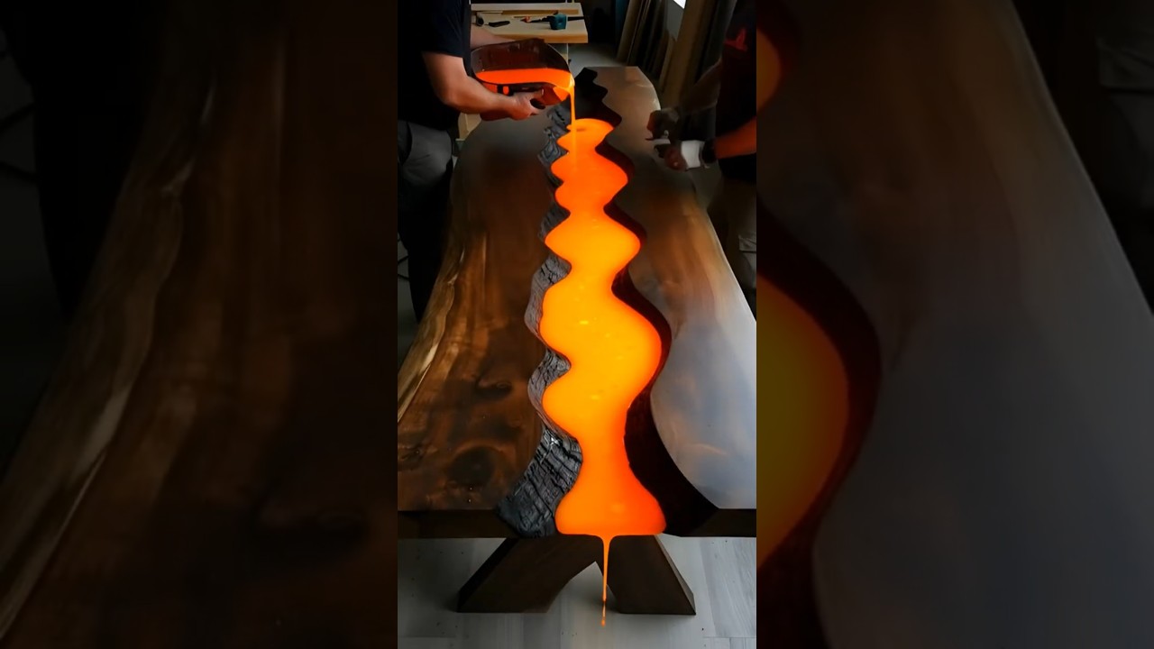 Molten Lava Epoxy Table | Satisfying AI Process | Dream Lux Build | 