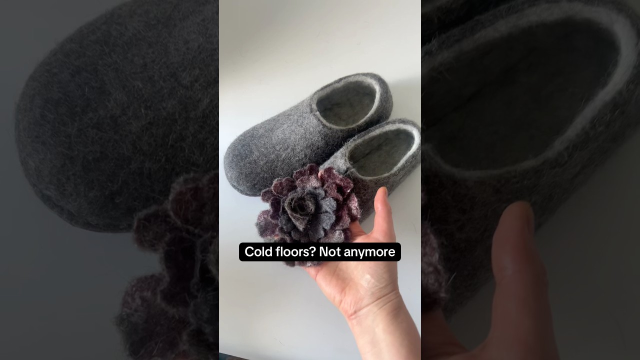Tired of Cold Floors? Try These Handmade Wool Slippers with Silk Merino Flowers + Sustainable soles