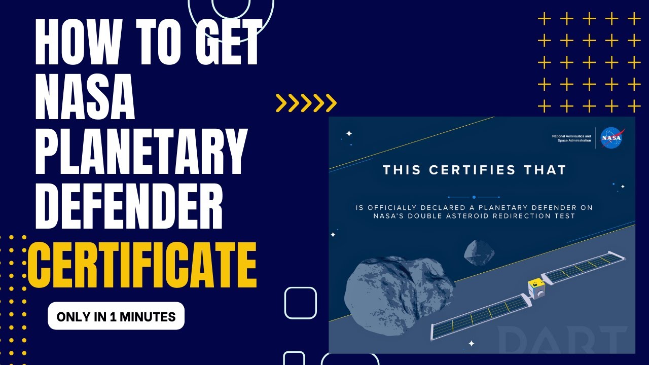 How to get a free NASA planetary Defender certificate #darthvader #nasa #youtube
