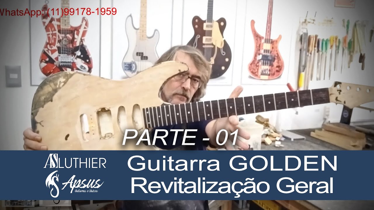 Guitarra GOLDEN - Revitalização Geral - Parte 01 #guitarra #golden  #restauro #luthier  #luthieria