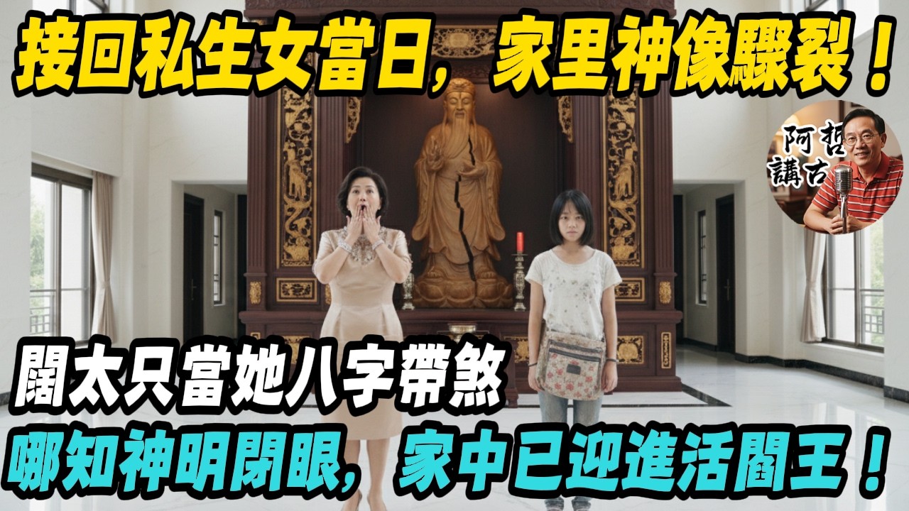 接回私生女那天，供奉了十年的關公像，毫無預兆地從眉心裂了一道縫！闊太以為是這窮丫頭「八字帶煞」，殊不知，那是神明在閉眼：家裡請進了一尊索命的活閻王……｜故事｜因果｜警世｜民間傳說｜