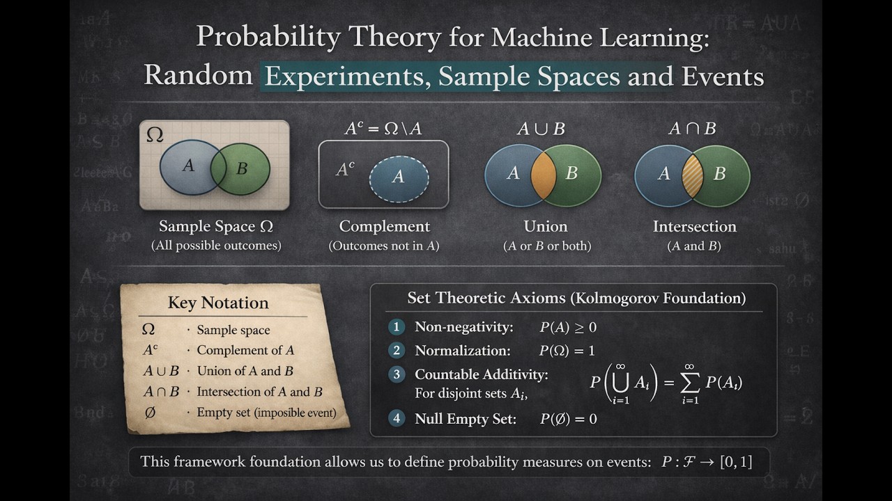 Probability Theory for Machine Learning: Random Experiments, Sample Spaces and Events