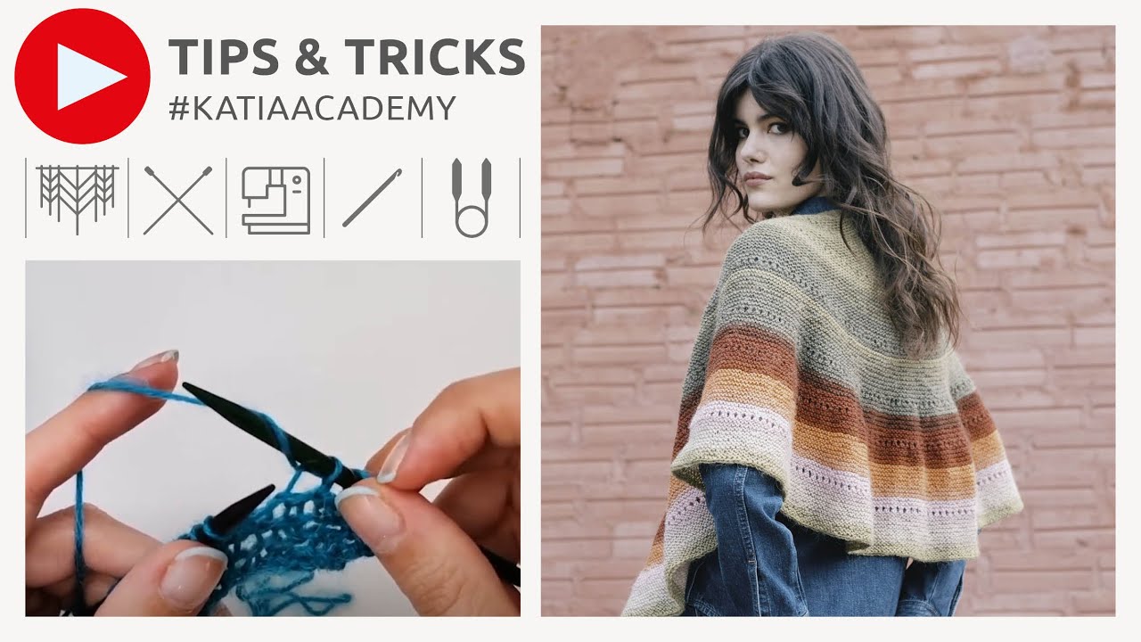 💡 TIPS & TRICKS 💡 chal de media luna a dos agujas con un solo ovillo de Kaleido