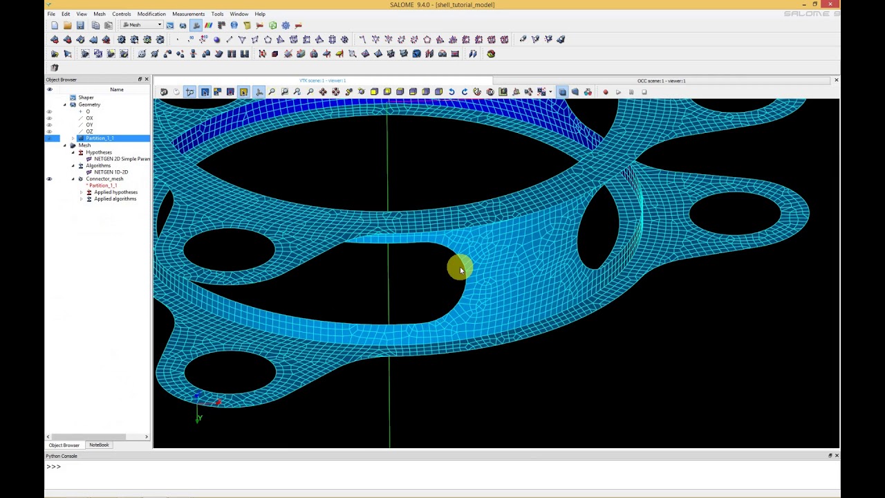 Salome and SesamX finite element shell tutorial