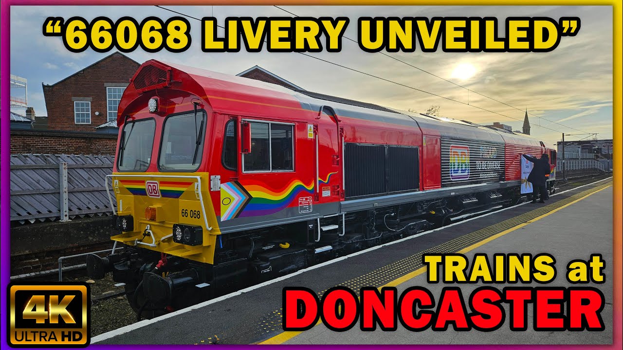DONCASTER TRAINS; 66068 New Livery Unveiled