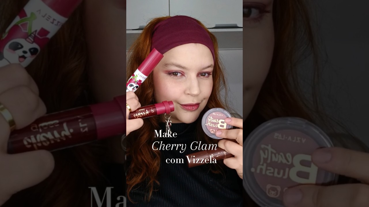 Make Cherry toda com Vizzela 🍒 #maquiagem #vizzela #cherry #lan&ccedil;amento