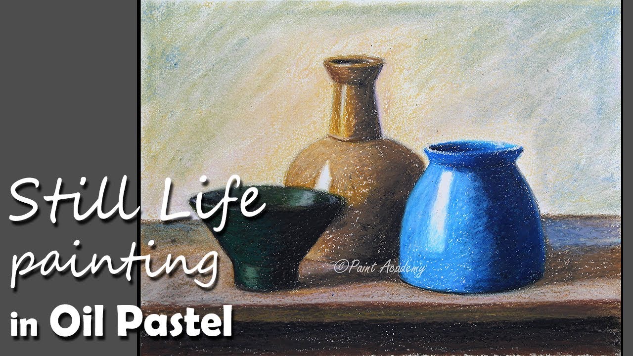 Realistic Still Life drawing in Oil Pastel | Different Dishes step by step drawing