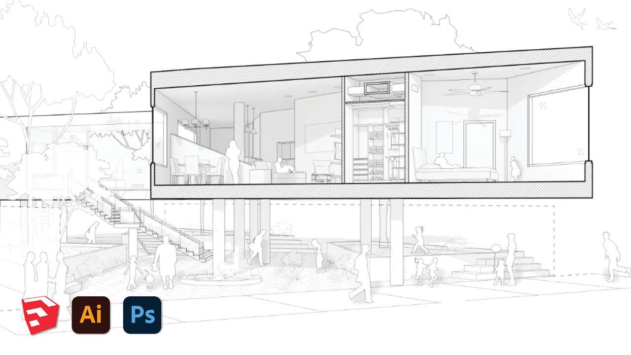 HOW TO: Perspective Section Diagram with SketchUp and Illustrator