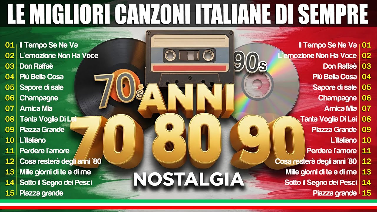 Le Migliori Canzoni Italiane di Sempre 🌹 Playlist Nostalgia Anni 70 80 90 (Grandi Successi)