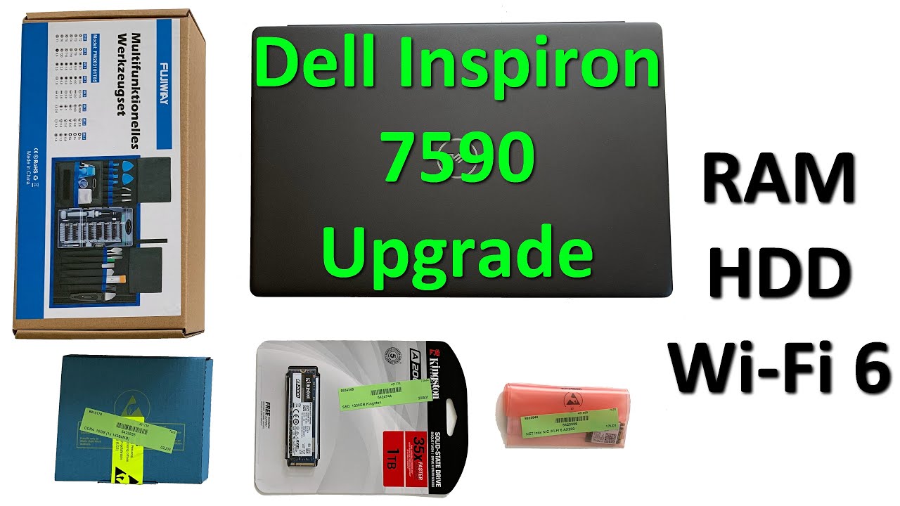 Upgrade Dell Inspiron 7590 (full version) Memory, Hard disc, Wi-Fi 6