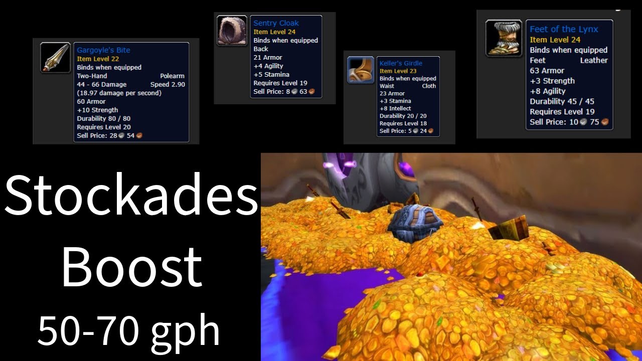 SOD: Stockades farm 50-70gph ez monie 90 mobs+ hunter guide in Season of Discovery