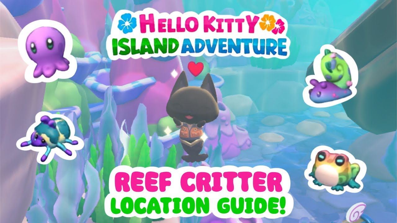 REEF CRITTER location guide! 🪸✨ Hello Kitty Island Adventure + where to find reef critters 🌊