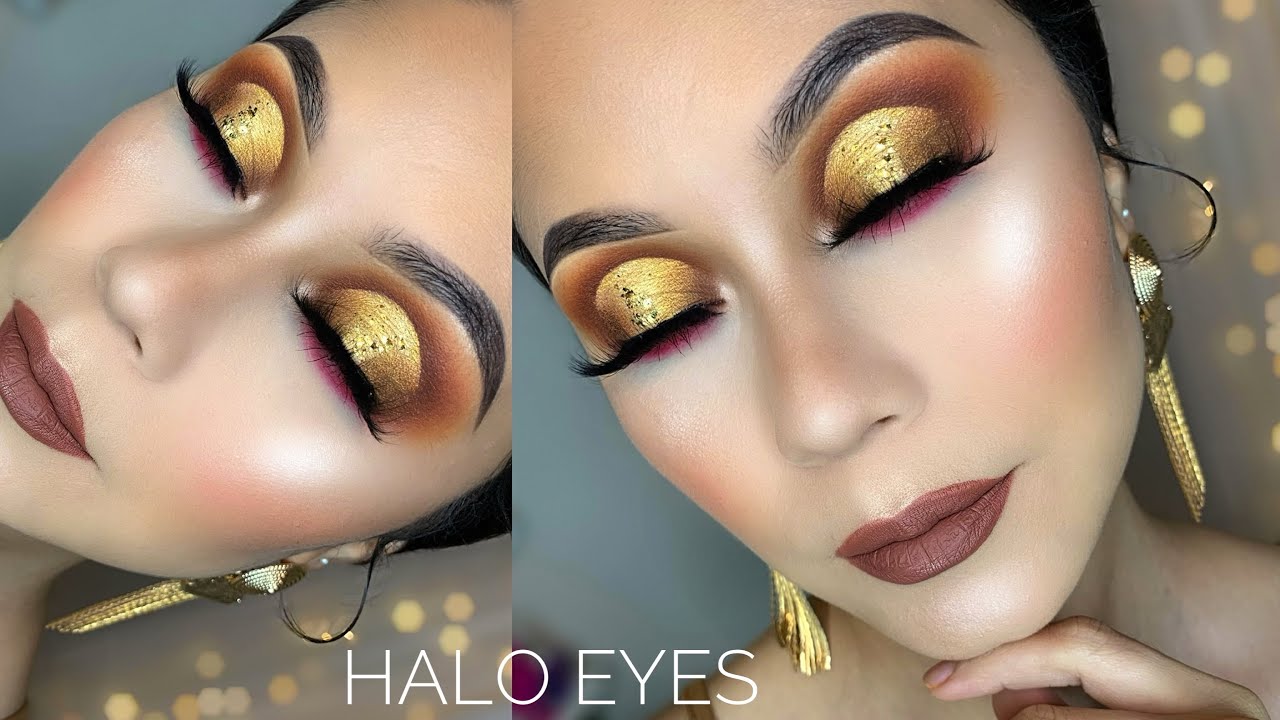 MAQUILLAJE HALO EYES DORADO delanci cosmetics 2020