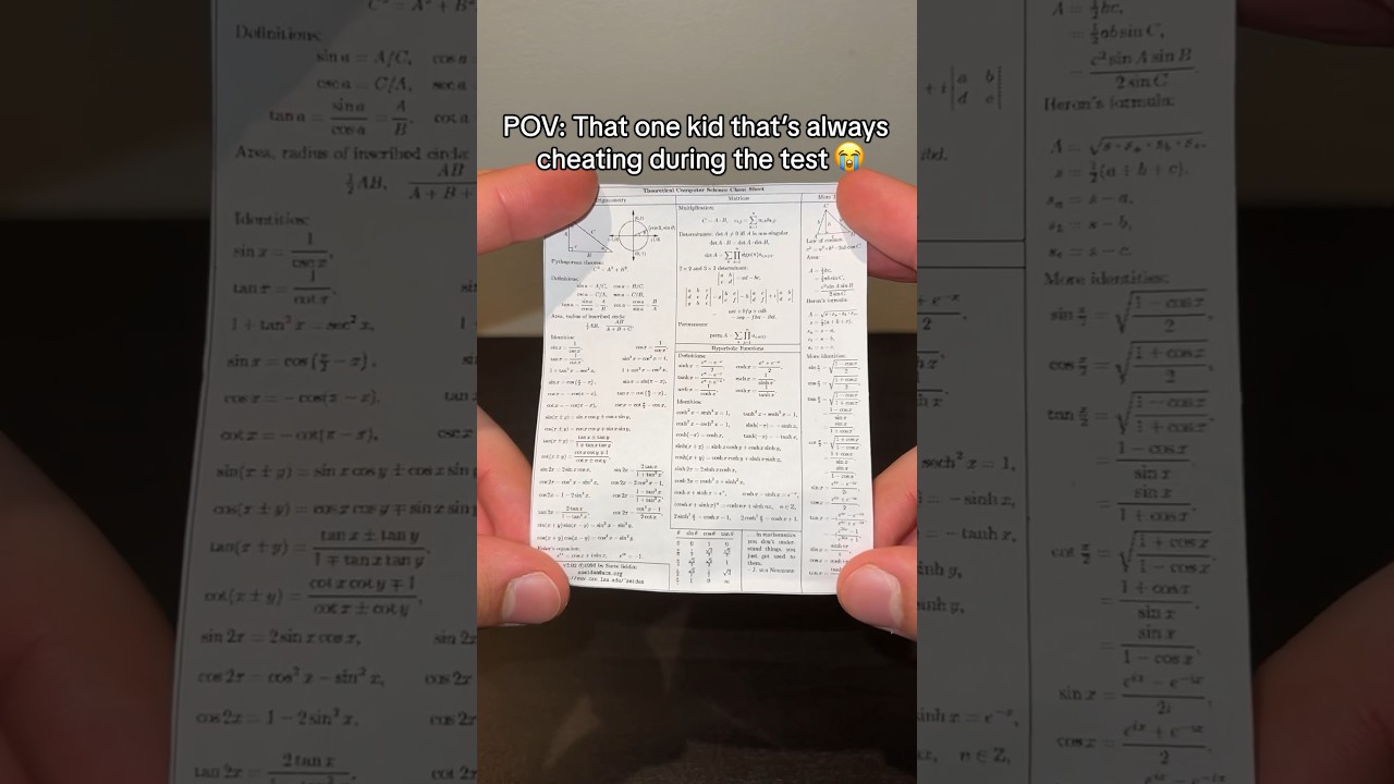 How to cheat on any test 💀 #shorts