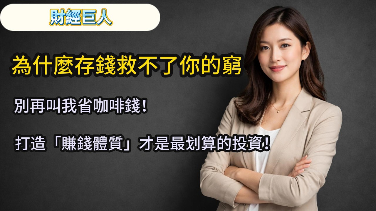 《別再被「節儉」給騙了！財經專家小葉揭露：比起存錢，你更需要「賺錢的體質」。》#資產配置 #定期定額 #投資理財 #etf  #0050  #存股 #財富密碼