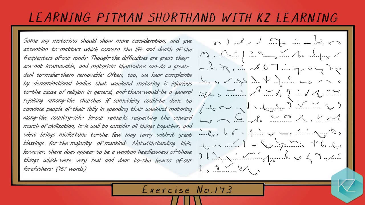 Exercise No.143 @ 90 WPM - Pitman Shorthand Dictation - KZ Learning