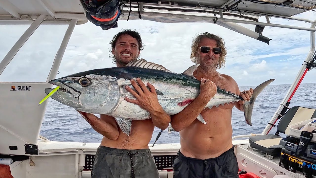 MONSTER DogTooth Tuna Jigging Battling Sharks