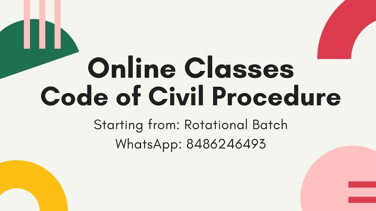 CPC Code of Civil Procedure Online Classes for KSLU LLB Students Semester Examination Law Tuition
