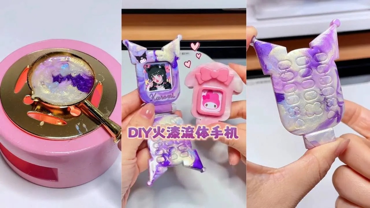 用火漆做流体翻盖手机，这也太可爱了吧【张鱼安静书减压】