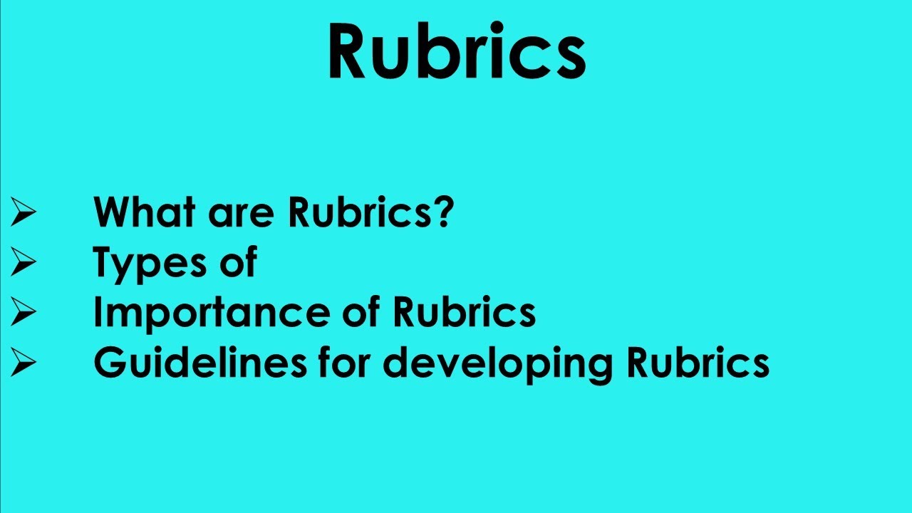 Rubrics for Assessment