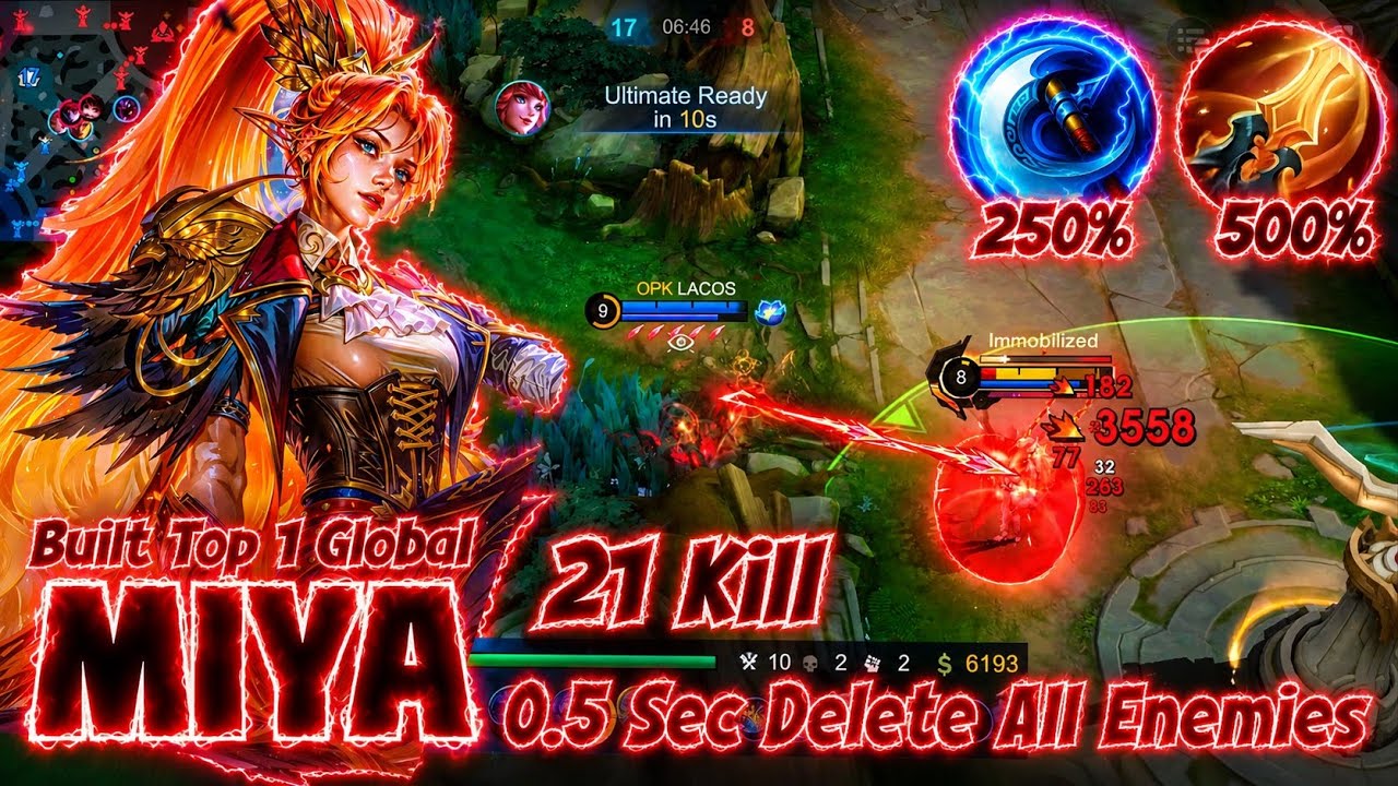 21 Kill !! Why Why All Enemies So Scare Of Miya ?? Built New Buff Top 1 Global #miya 