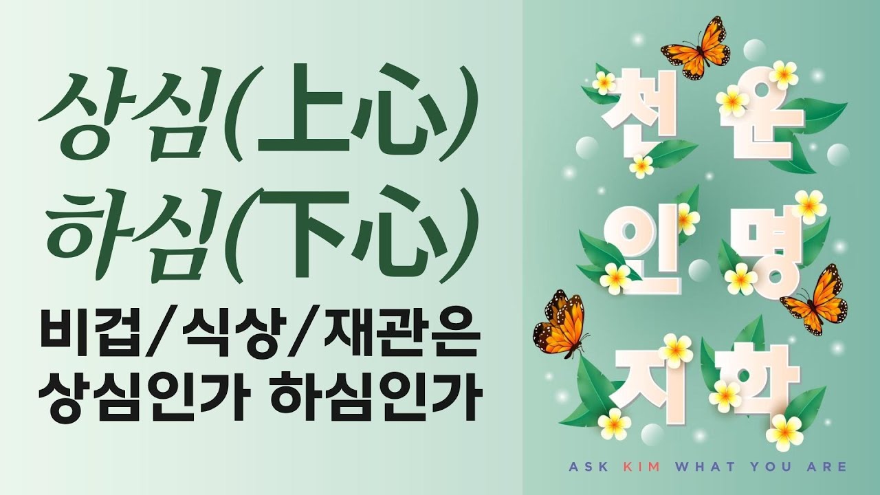 상심(上心) 하심(下心) 비겁/식상/재관은 상심인가 하심인가