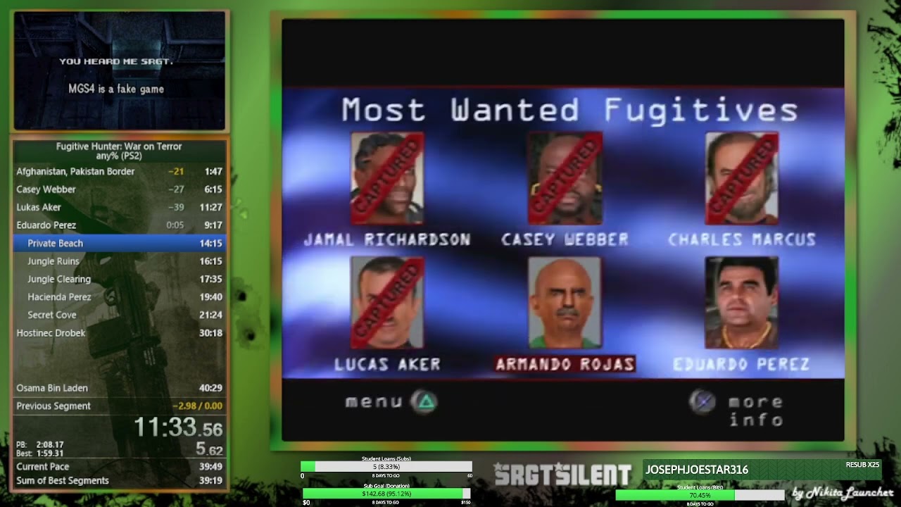 Fugitive Hunter: War on Terror - Any% (PS2) - 1/22/22 - 37:57 WR
