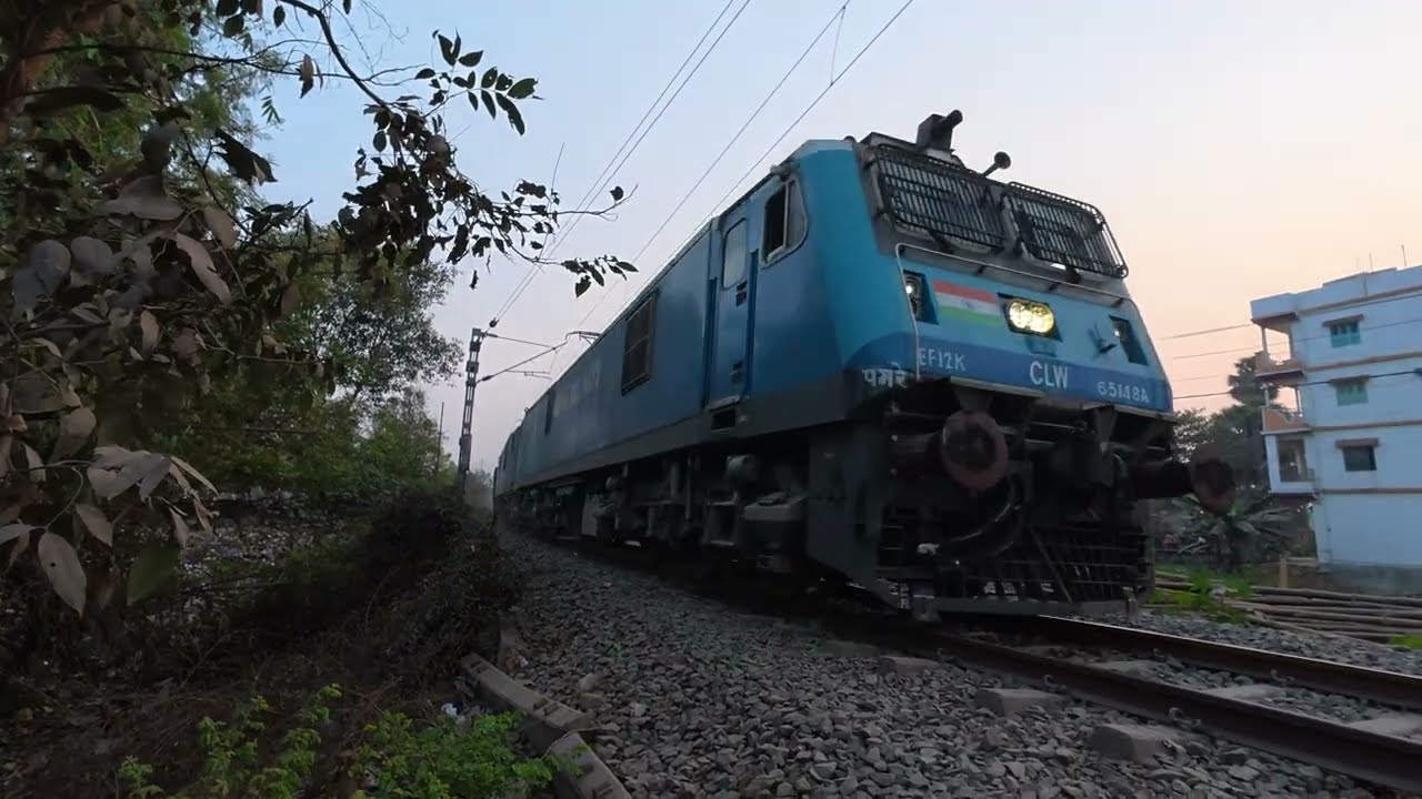 Longest goods train racks with wag 12 engine crossing at Full speed 