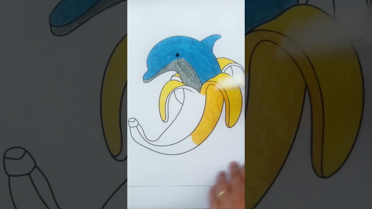 Banana Dolphin 🍌🐬 | Funny Creative Art #BananaDolphin #CreativeArt #FunnyDrawing #Coloring #Sprunk