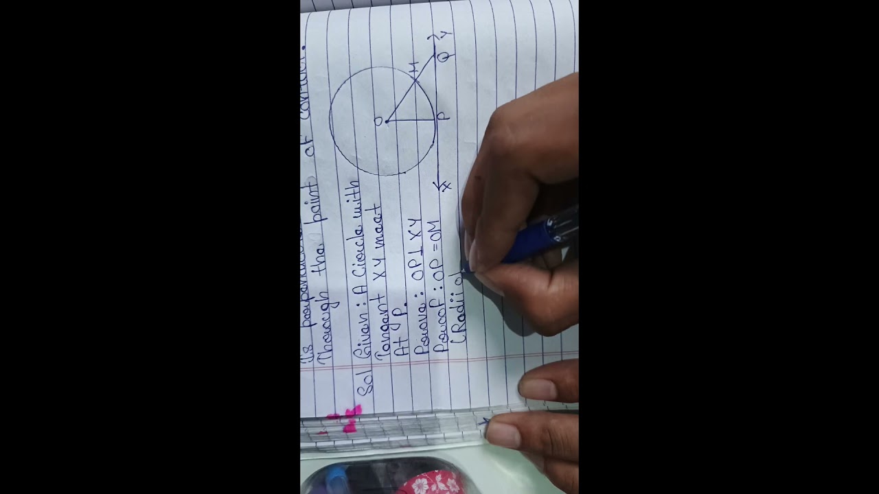 class X (10) chapter - 10 circle theorem 1.1 full vedio handwritten #study #students