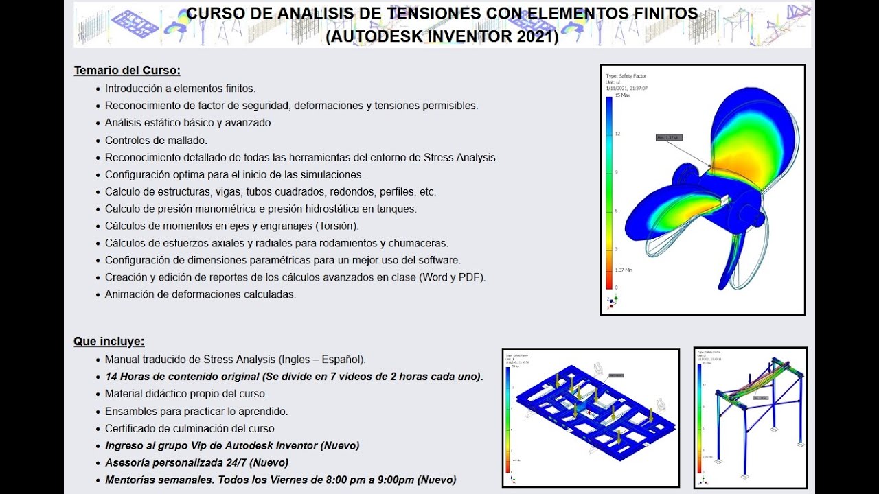 Curso Completo de Stress Analysis con Elementos Finitos (Autodesk Inventor 2020)