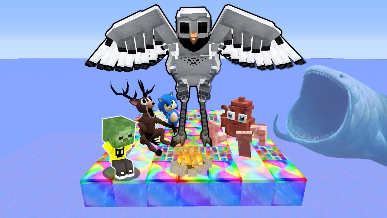One OP RAINBOW RAFT OWL MONSTER Olarak Oynadım 😱 - Minecraft