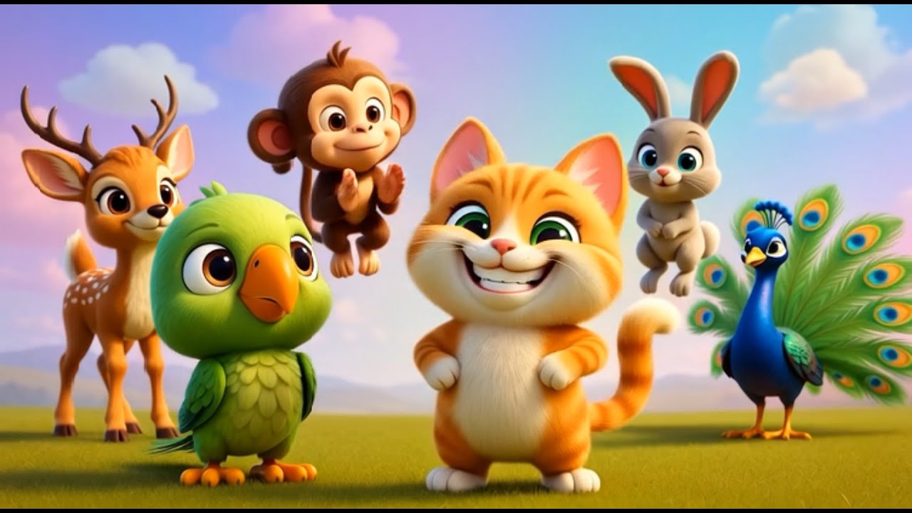 Parrot and Cat Funny Rhyme 🦜🐱 | Hindi Kids Cartoon Song