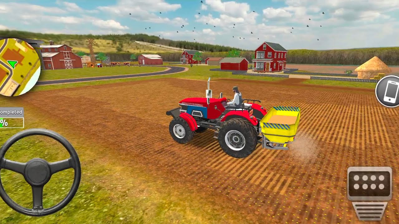 खेत में गेहूं डाल रहा हूं 🚜 Tractor Farming 🎮 Games Farming Game 🚜Tractor wala - Android Gameplay 