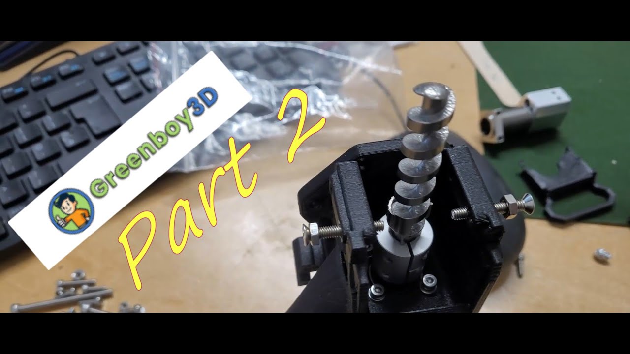 Modix Big Meter -  Greenboy 3D Pellet Extruder  First extrusion Part 2
