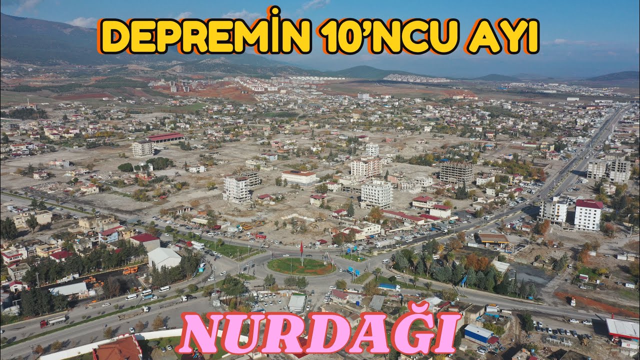 DEPREMİN HARİTADAN SİLDİĞİ NURDAĞI’NIN SON HALİ - DEPREMİN 10’NCU AYI - HAVADAN BÖYLE GÖRÜNÜYOR