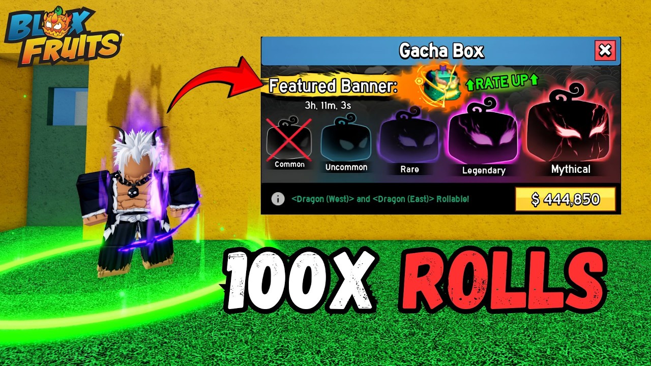 I Rolled 100x Gacha Box to Get DRAGON FRUIT! 😱🔥 | Blox Fruits