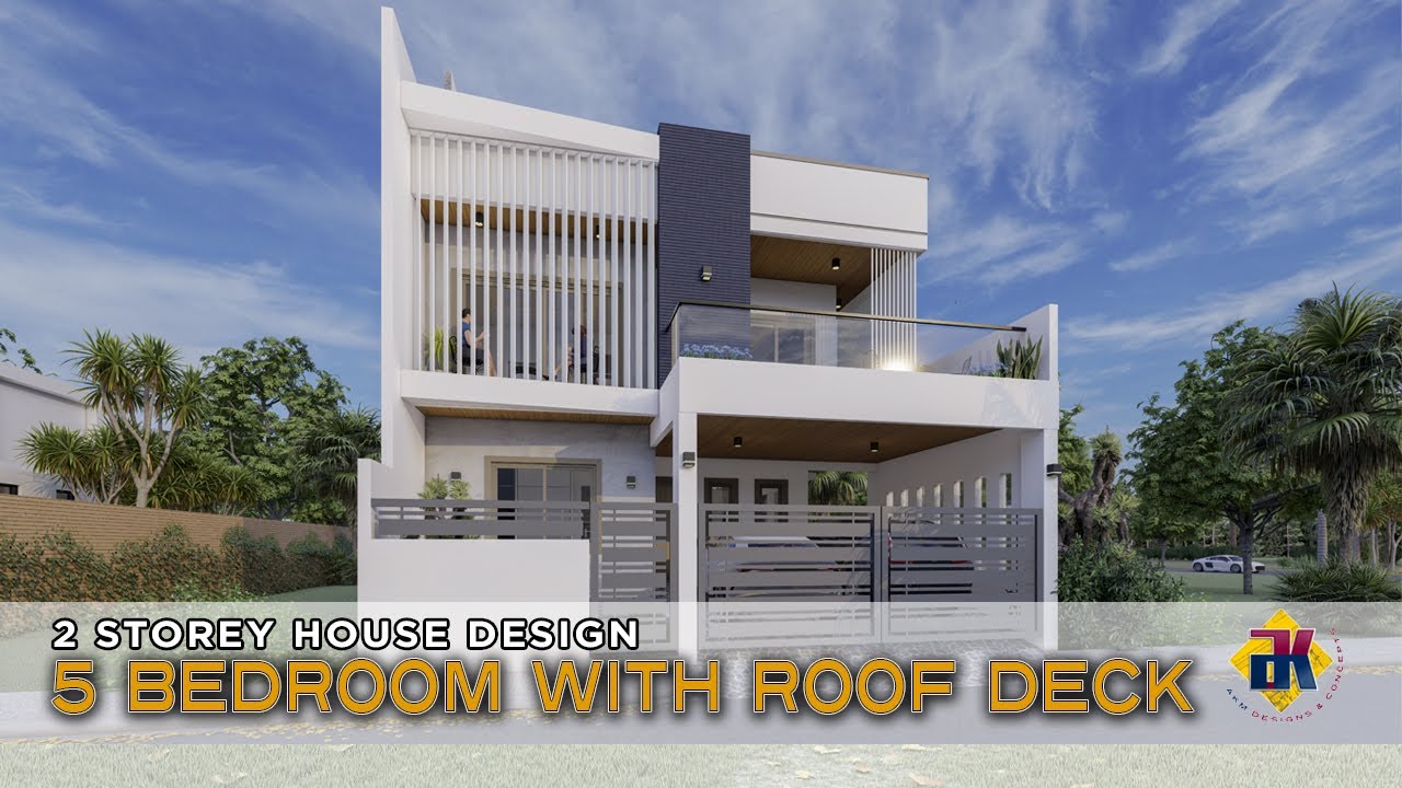 HOUSE DESIGN | 5 Bedroom 2 Storey with ROOF DECK | 10 x 20m Lot