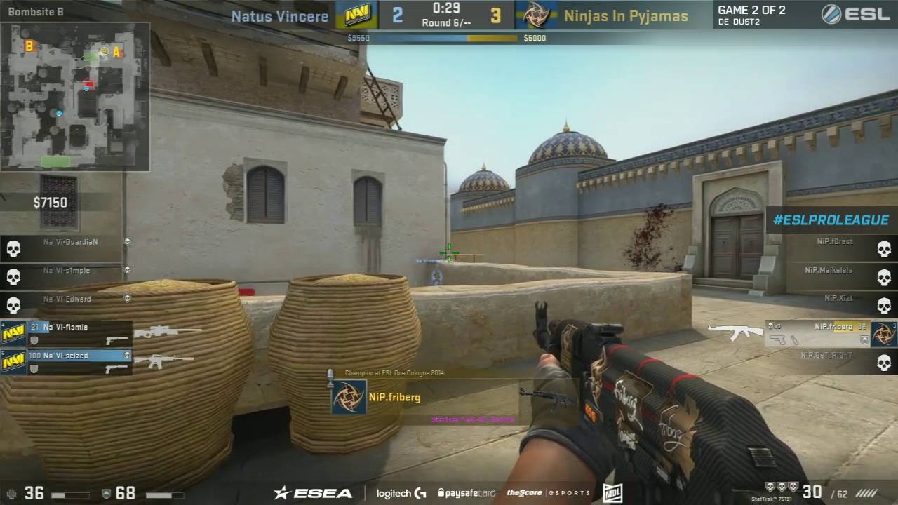 friberg goes 1v5 clutch with the bunny hop - ESL CSGO Pro League