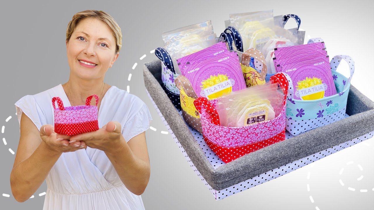 MINI CESTAS MULTIUSO DE ALMACENAMIENTO PARA INFUSIONES O ACCESORIOS DE COSTURA / Como Hacer Cestas
