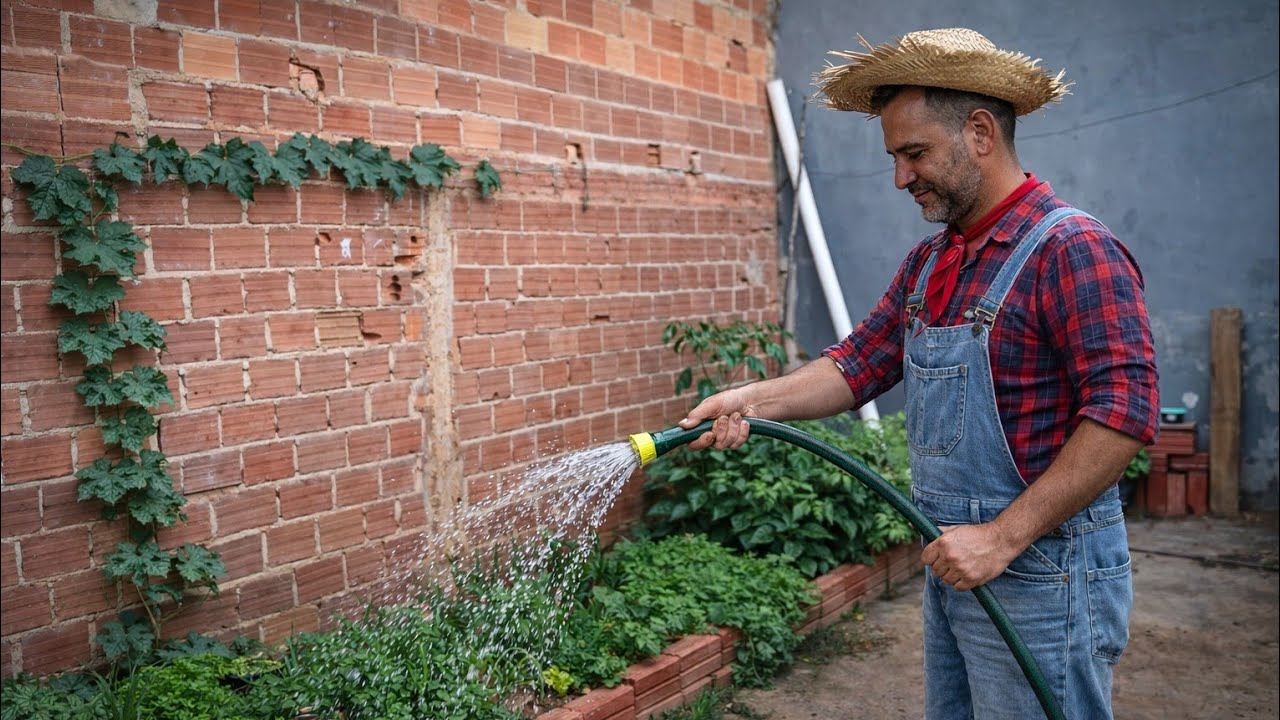 COMPREI UM CHUVEIRO PRA FACILITAR NA HORA DE MOLHAR A HORTA MUITO PRATICO